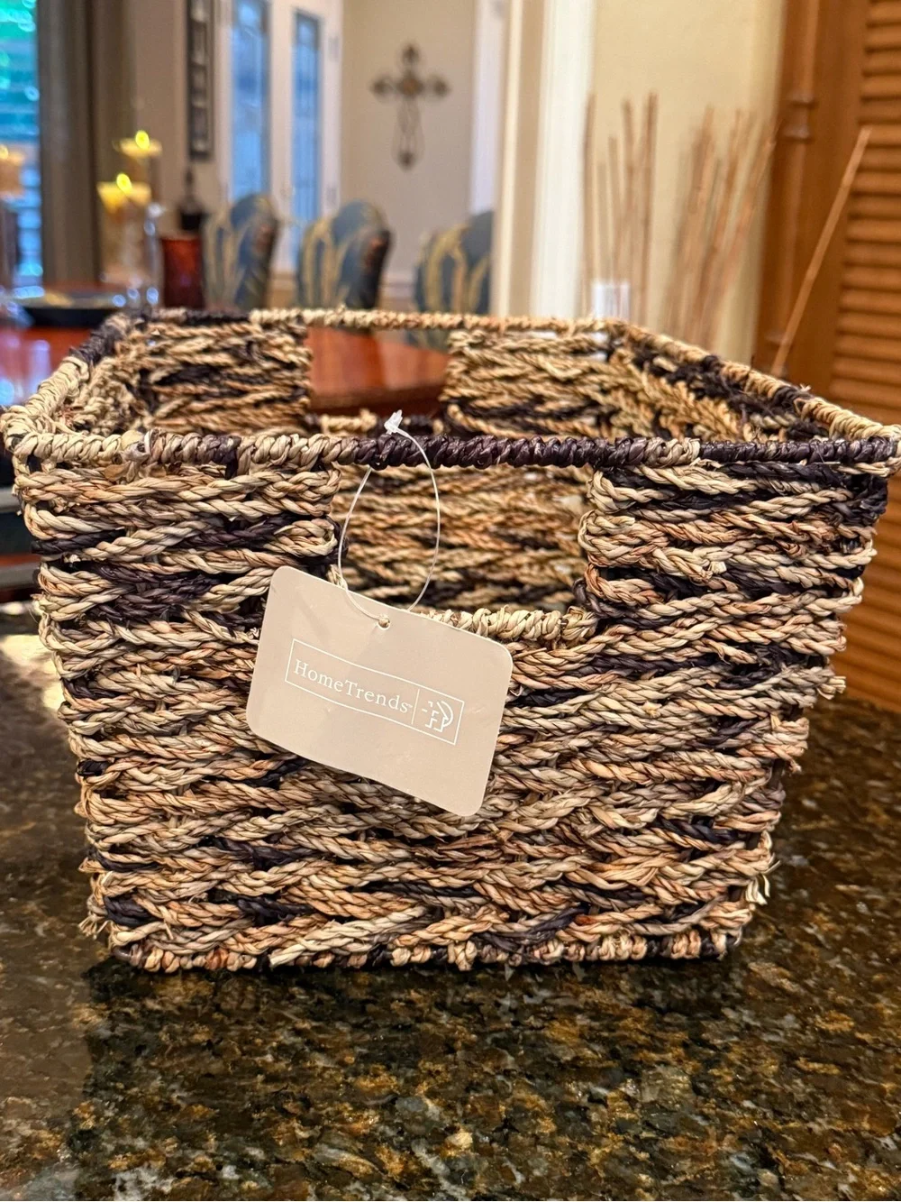 Rectangular Storage Basket with Handles